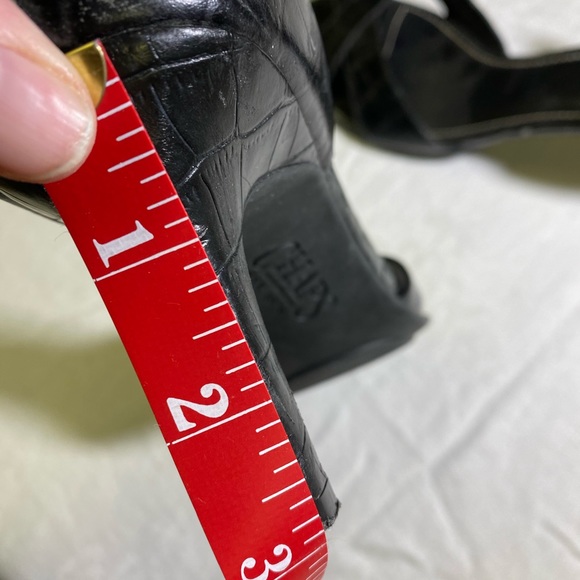 Chaps leather black high heeled peep toe - Picture 7 of 7